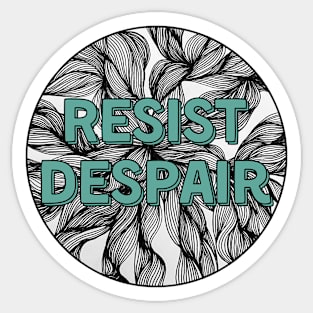 Resist Despair Zentangle Green Sticker